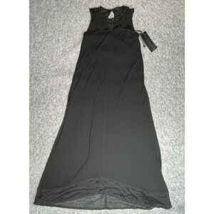 Vintage 90s Donna Karan Black Sleeveless Maxi Dress Size 4 New With Tags (flaws)